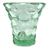 Art Deco vase by Pierre d'Avesn, green honeycomb.