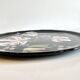 LONGWY PLATTER WITH LILIES signed L. VALENTI