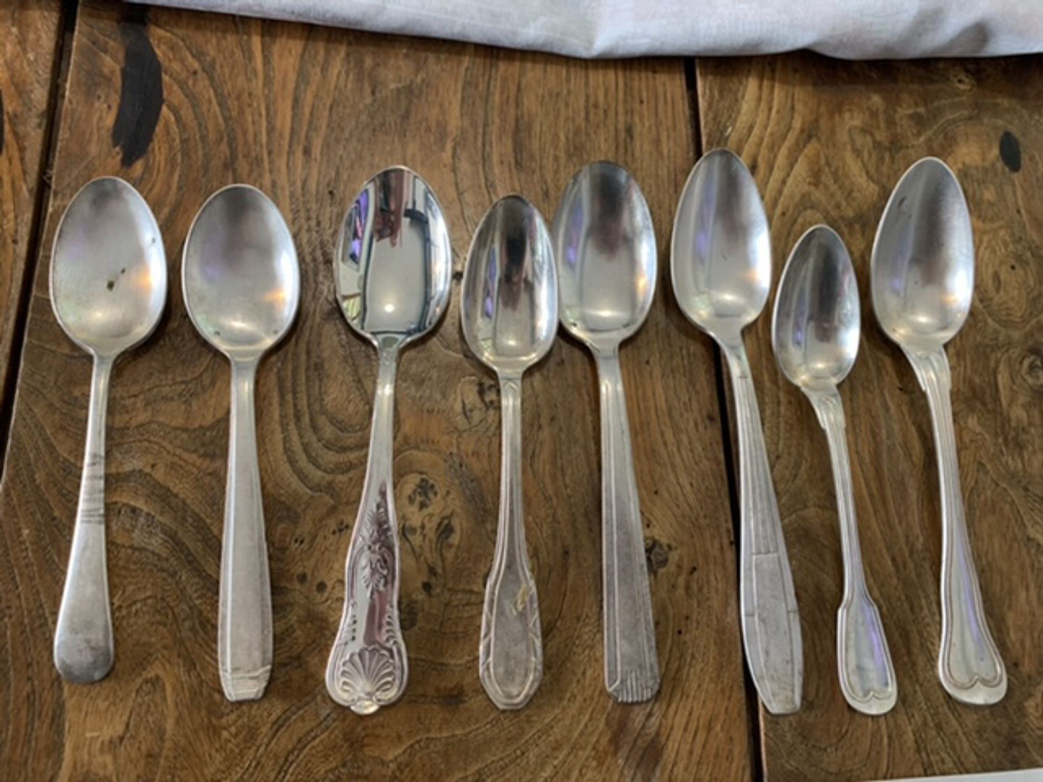 8 tablespoons in silver metal including a monogram christofle art deco