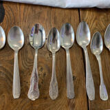 8 tablespoons in silver metal including a monogram christofle art deco