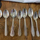 8 tablespoons in silver metal including a monogram christofle art deco