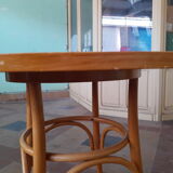 Round dining table vintage curved wooden foot