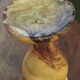 Turned olive wood vase