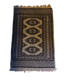 Vintage rug with oriental and geometric patterns, fringes, 63 × 90 cm