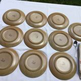 10 Village speckled blond stoneware dessert plates