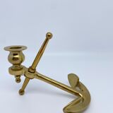 Vintage brass marine anchor candlestick