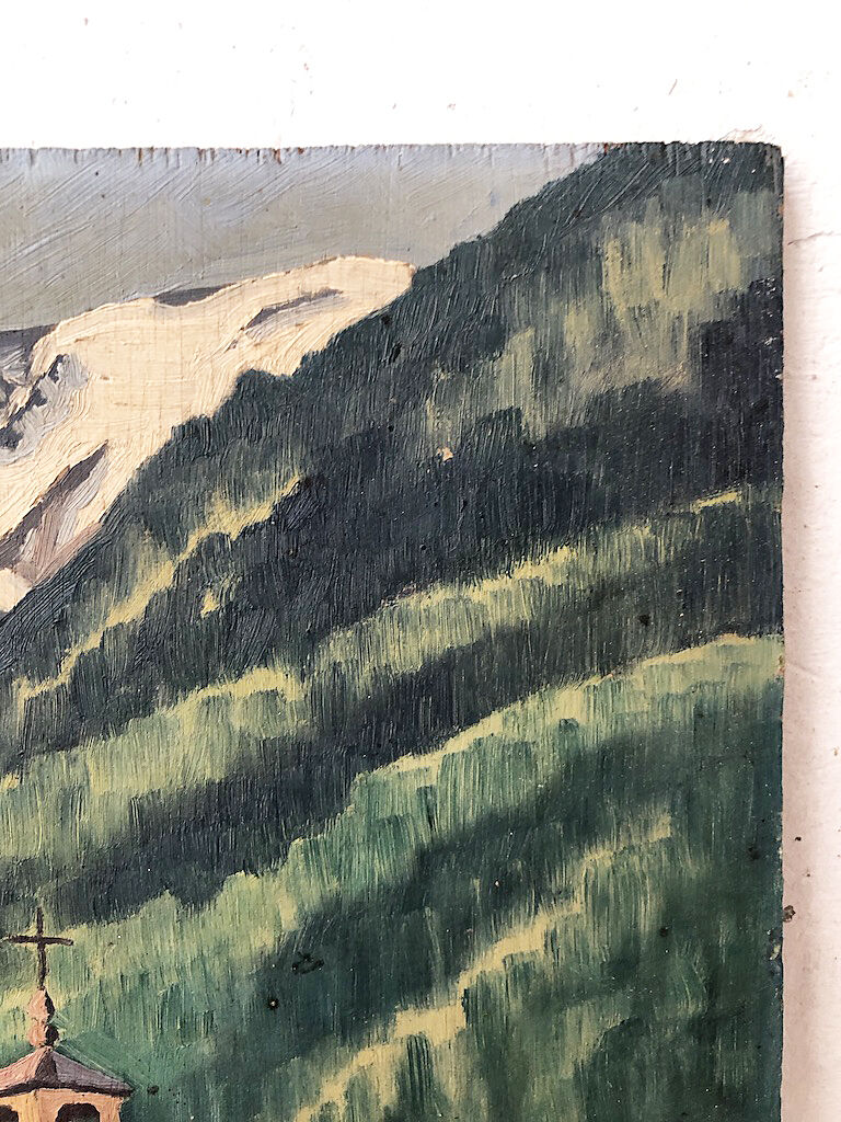 Oil painting landscape mountain 1947