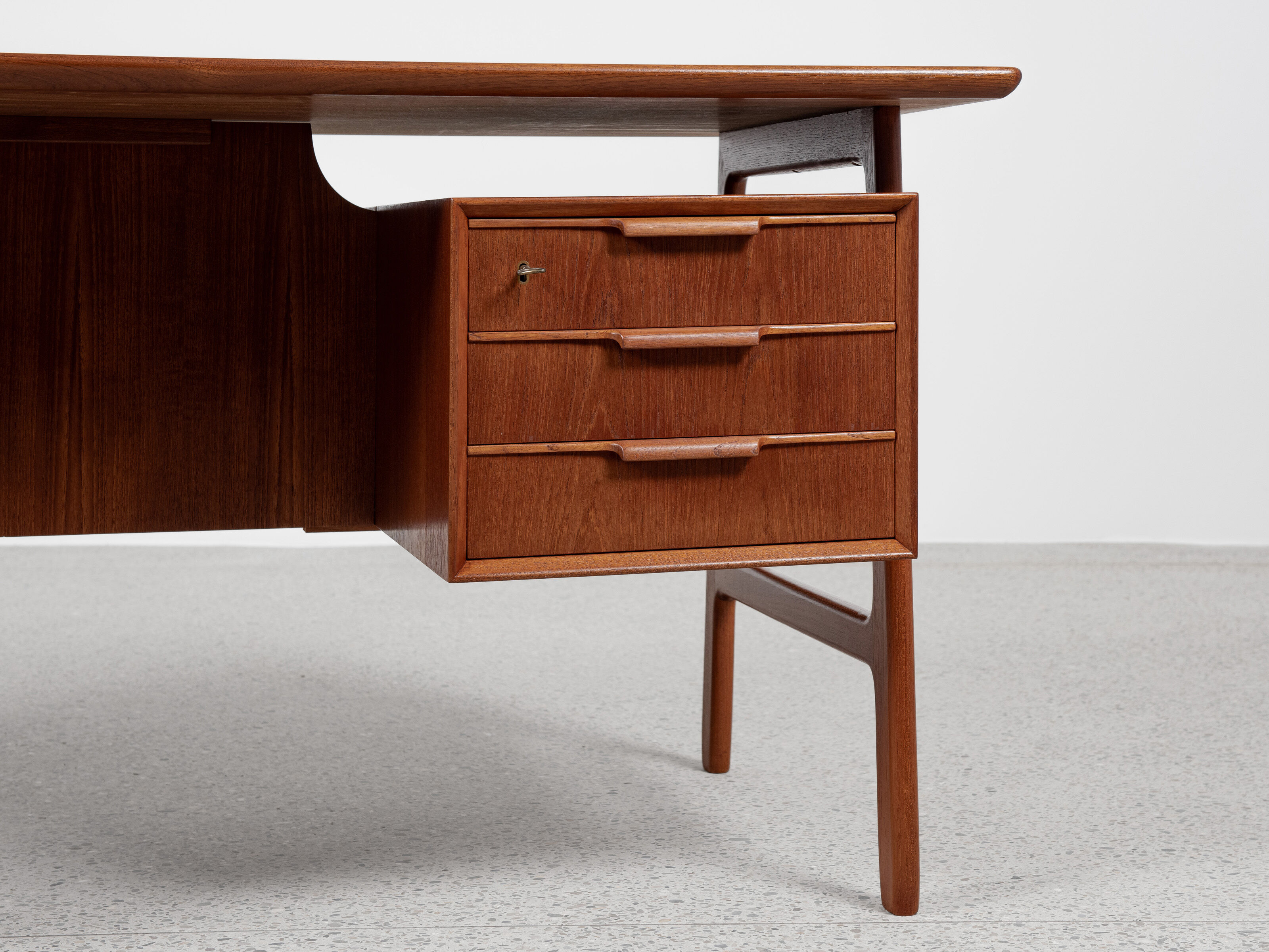 Midcentury Danish desk known Model 75 in teak by Omann Jun 1960s