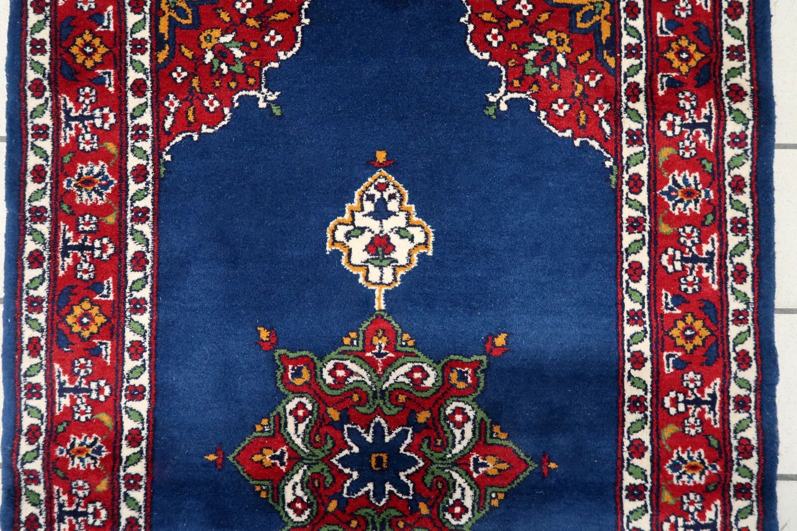 Tapis persan Kerman vintage fait main en laine 94 cm x 158 cm - années 1960 (1C1203)