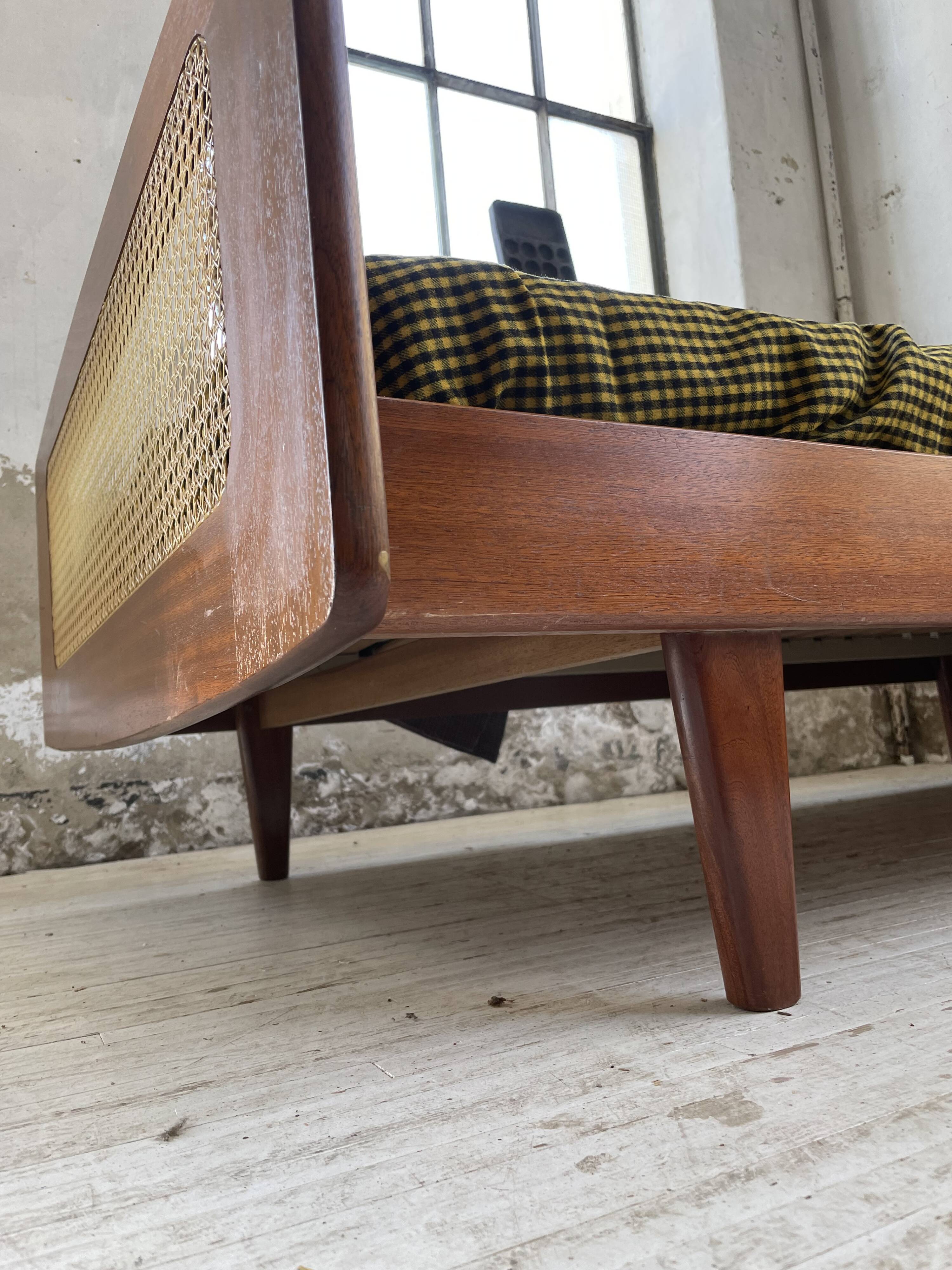 Lit Roset SNA teck et cannage 1 place