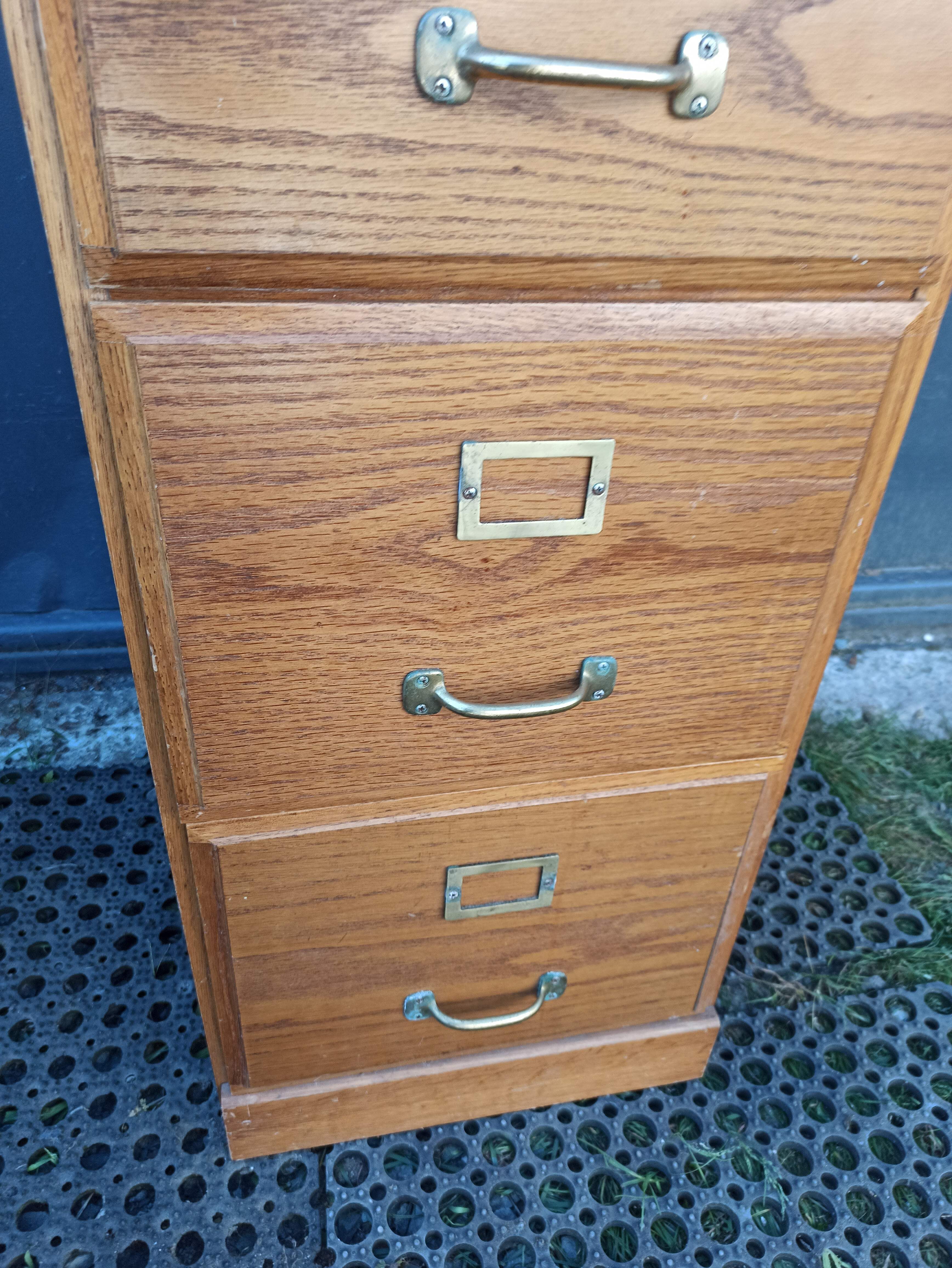 Oak curtain binder notary furniture 4 drawers