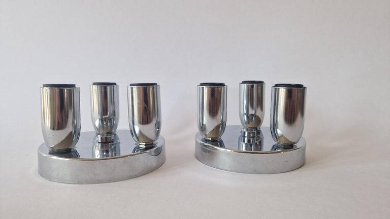Set of Two Wall Lamps, Flush Mount, Sputnik, Space Age, Italy, 1970s