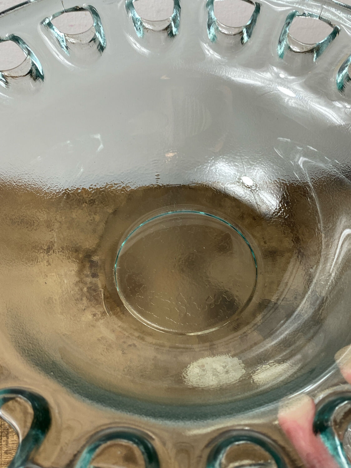 Blown glass salad bowl