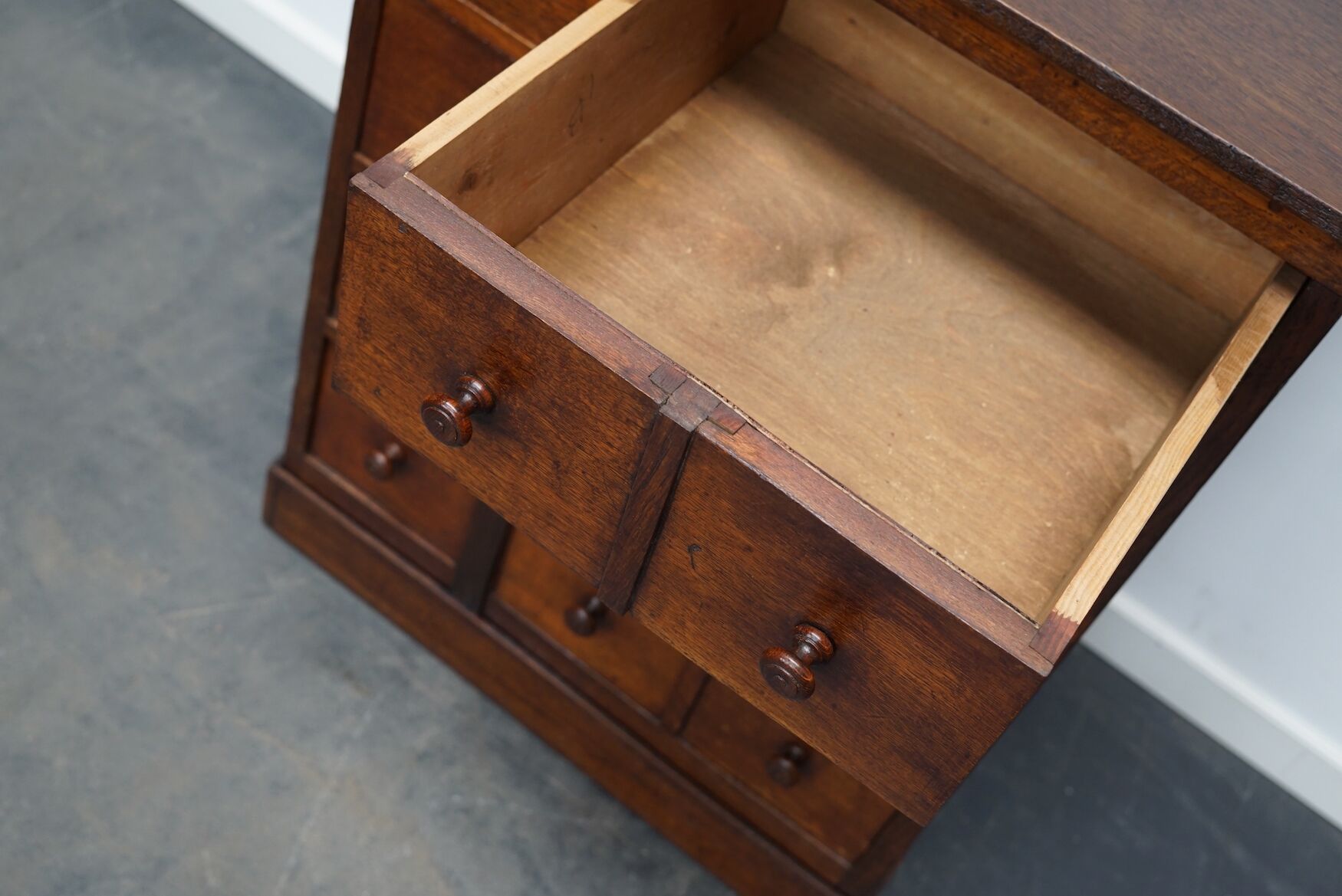 English Oak Apothecary Cabinet Cabinet, Early 20th Century