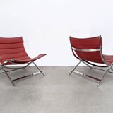 Pair of armchairs and ottomans designed attributed by Antonio Citterio, Italy 1980s