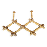 Antique extendable wall coat rack, accordion, 9 hooks.
