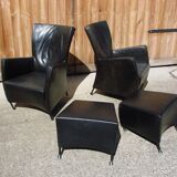 Pair of armchairs with footstool montis, 1980s