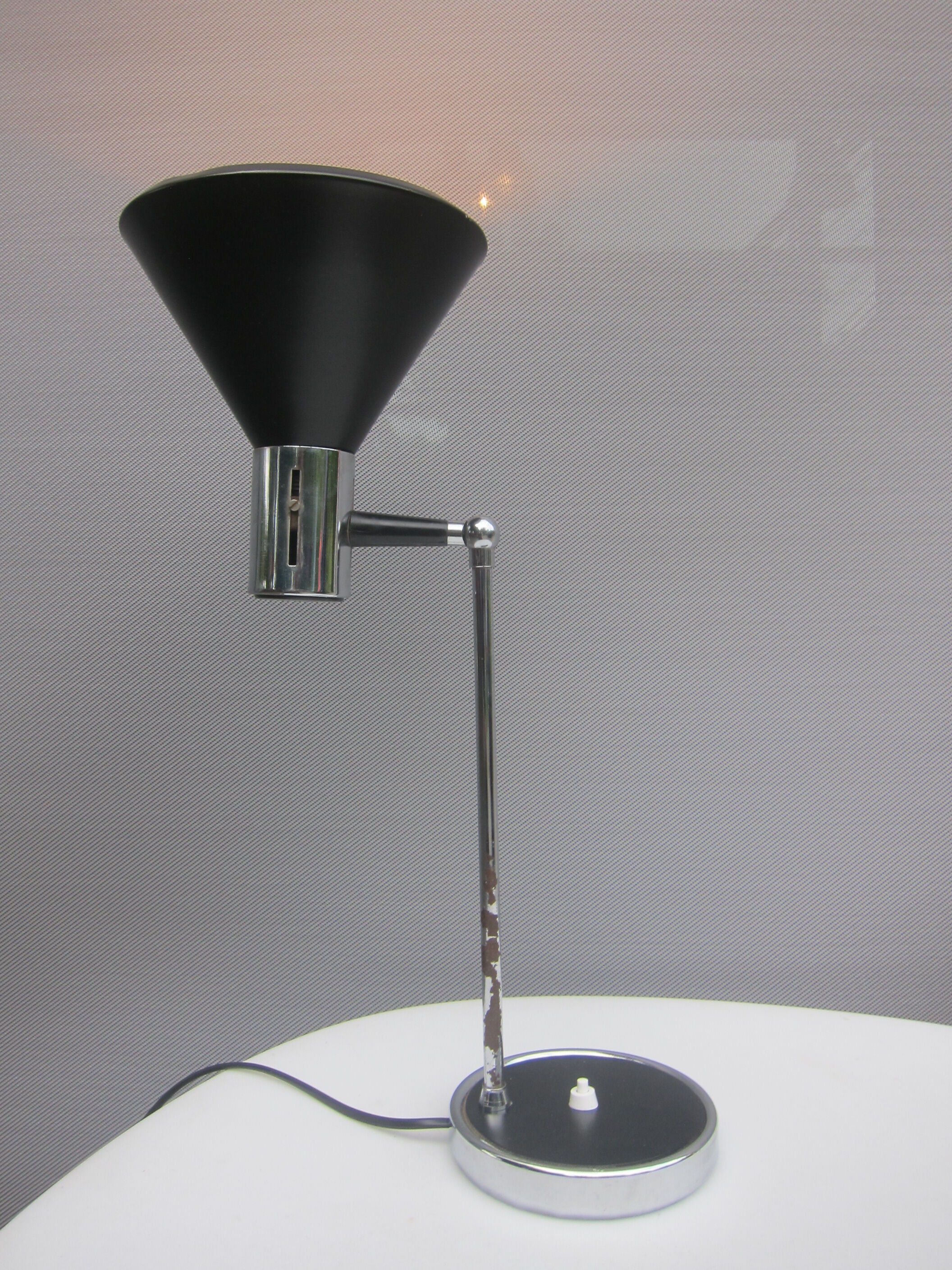 Desk lamp 1970 black and chrome