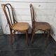 Paire de chaises de bistrot en bois courbé