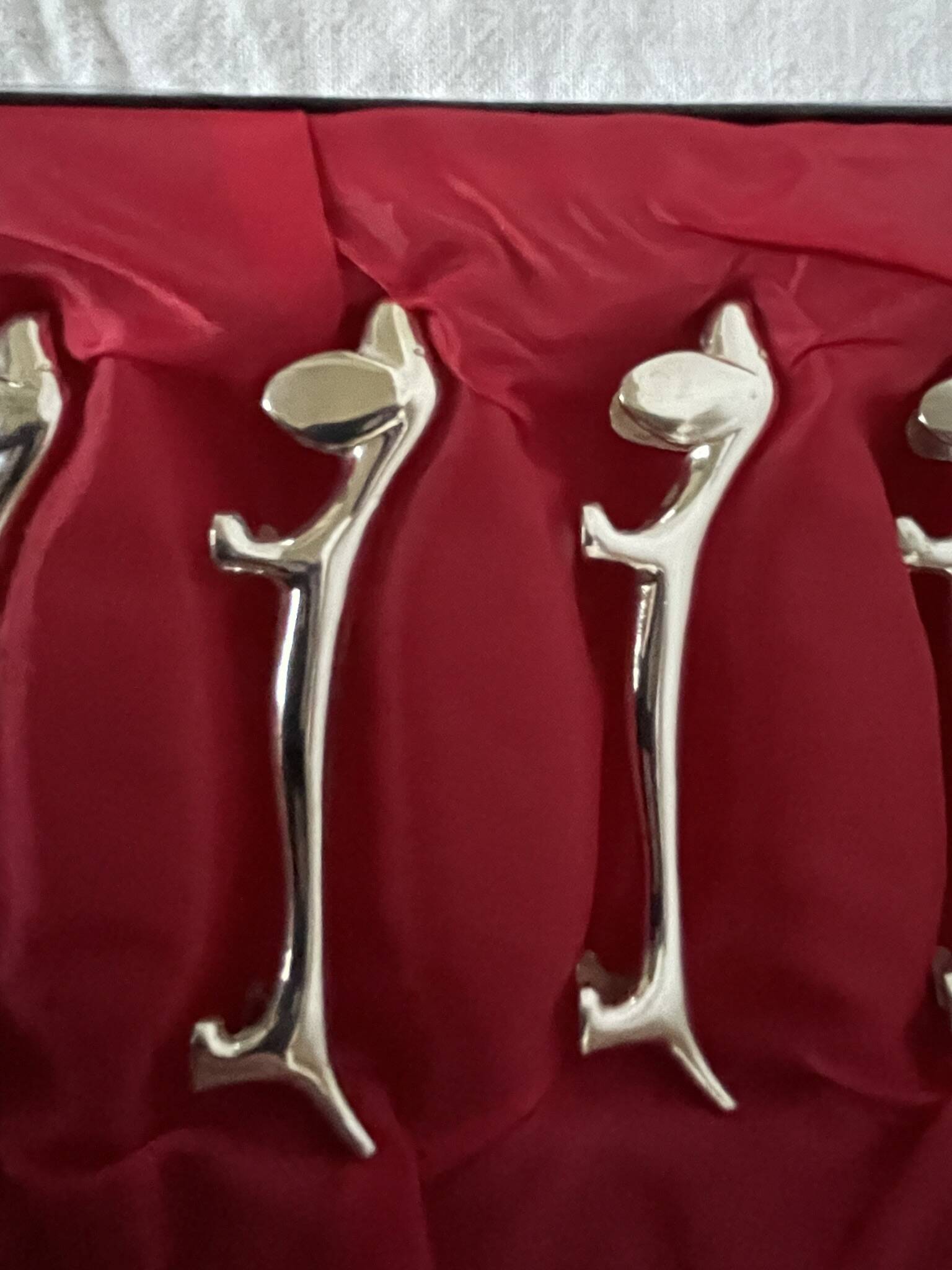 Silver dachshund knife holder