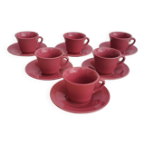 6 tasses et sous-tasses magnet lbp vieux rose