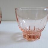 Set of 4 pink digestive glasses, Luminarc