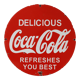 Coca-Cola enamelled ad "Delicious Coca-Cola Refreshes You Best" 1950's USA