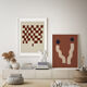Pair of prints, checkered wall art set of two, 50x70cm