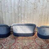 Salon crapaud comprenant cabale et fauteuils + pouf