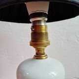 Pair of mid-century porcelain brass bedside lamps, 50s/60s