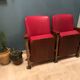 Pair 1950 1960 vintage cinema armchairs