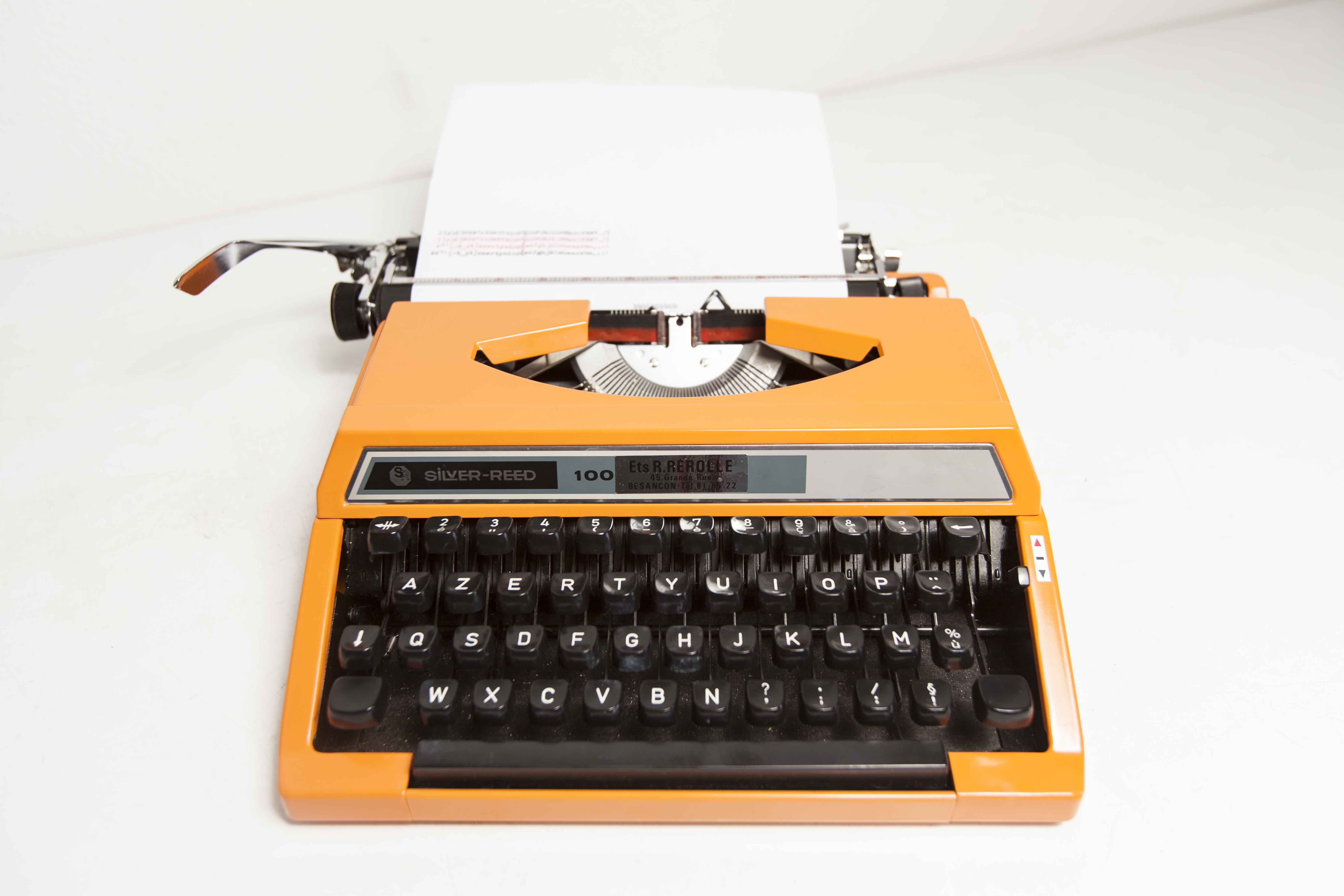 Revised Orange Silver Reed 100 Typewriter and New Ribbon 1977