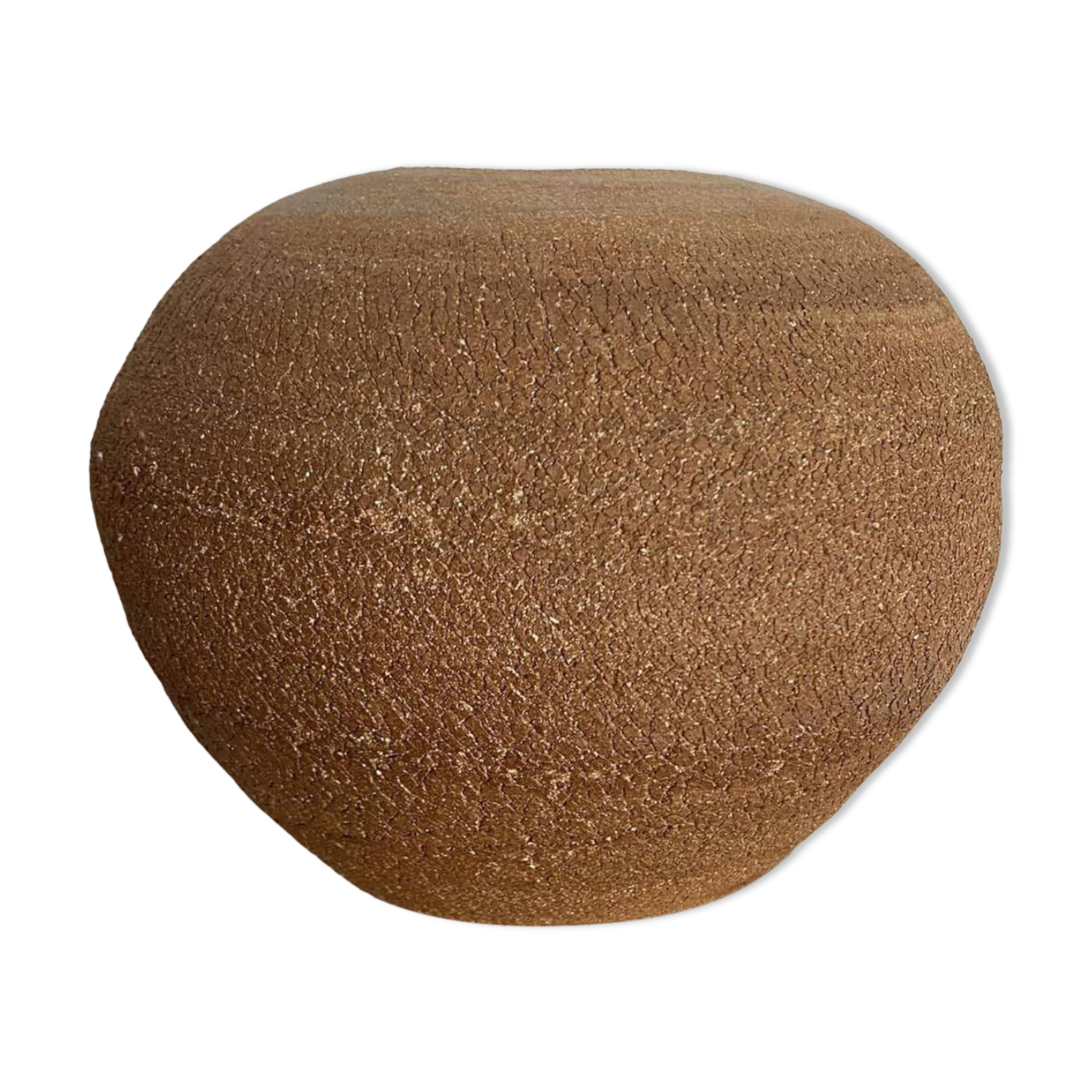 Vase boule terre cuite, couleur ocre