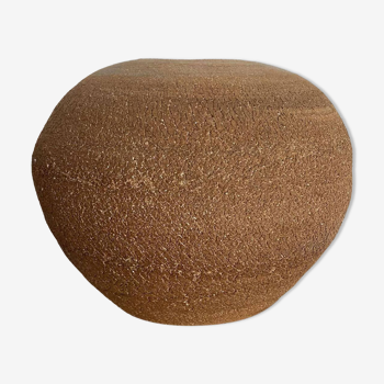 Vase boule terre cuite, couleur ocre