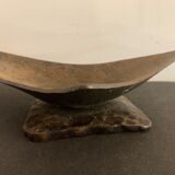 Brutalist metal ashtray or empty pocket signed R. Roux, 1950