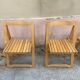 Série de 4 chaises pliantes en bois vintage