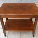 English-style cherrywood serving trolley