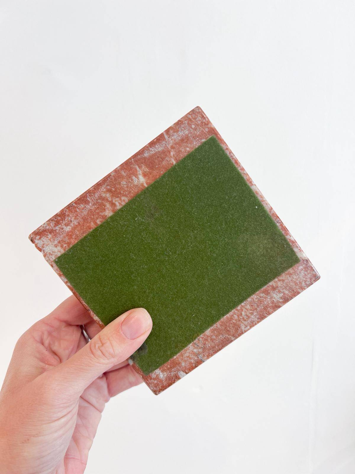 Vintage red marble ashtray