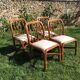 4 vintage rattan chairs seated linen and unbleached hemp