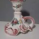 Antique earthenware candle holder - Strasbourg decor - handmade