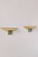 Pair of vintage brass and glass wall lights, France 1970.