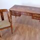 Louis XVI style italian bank desk and bench, 1920s