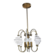 Ceiling lamp in brass and glass in the style of Angelo Brotto, 1950s.