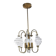 Ceiling lamp in brass and glass in the style of Angelo Brotto, 1950s.