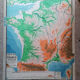Old physical France map N°11 Hatier Kaeppelin cardboard.