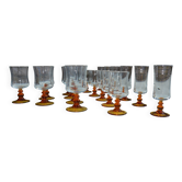 Verres à pieds ocre des années 70