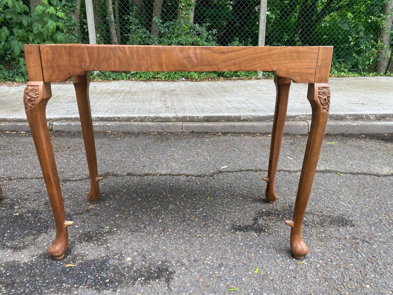 1950s solid wood console bar table.