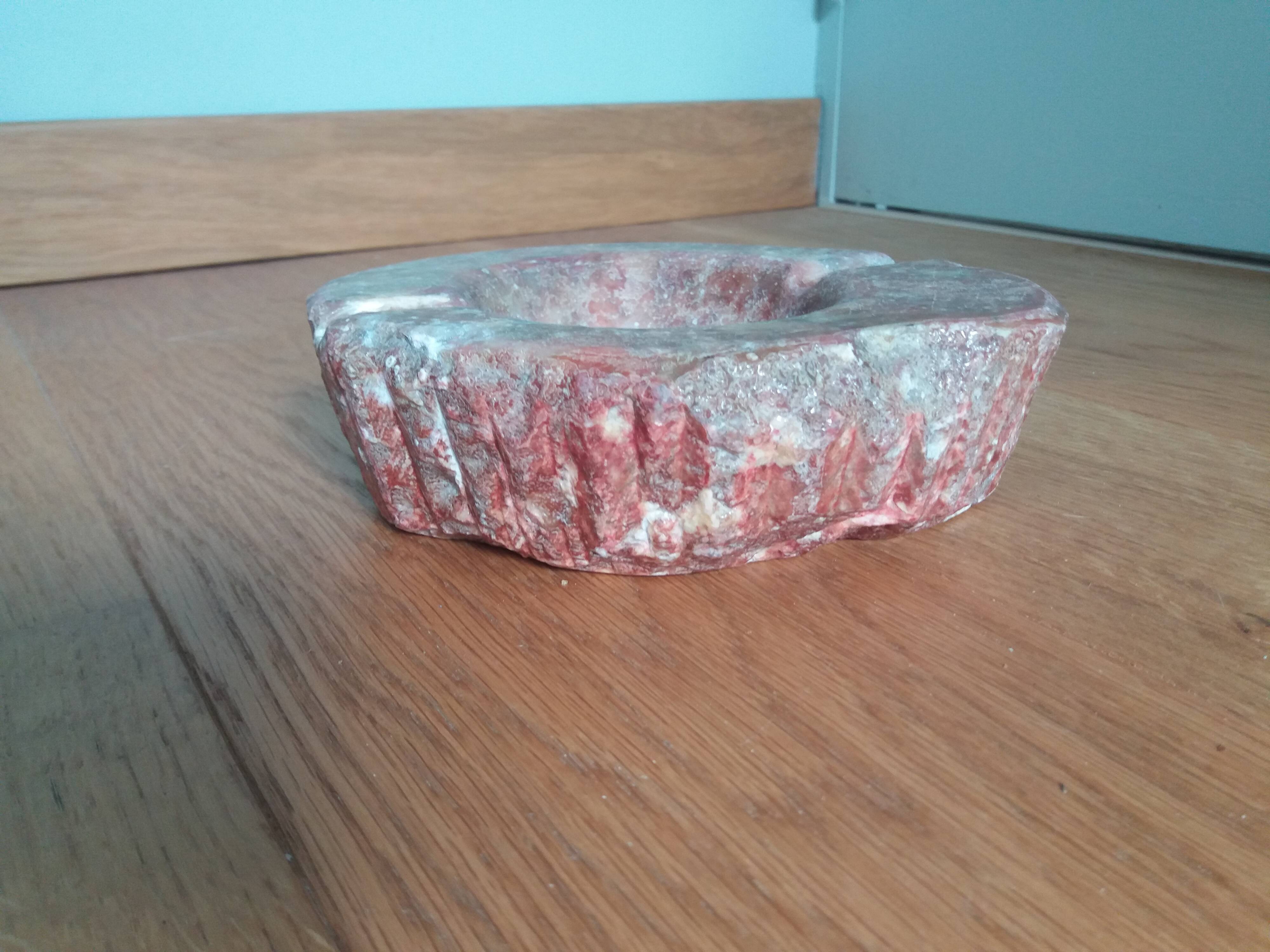 Red marble paperweight ashtray