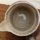2 Old Small Glazed Ceramic Cream Pots/Enameled Decor