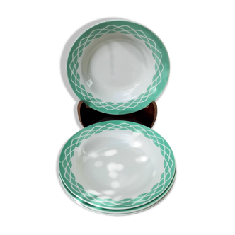 4 digoin Sarreguemines soup plates